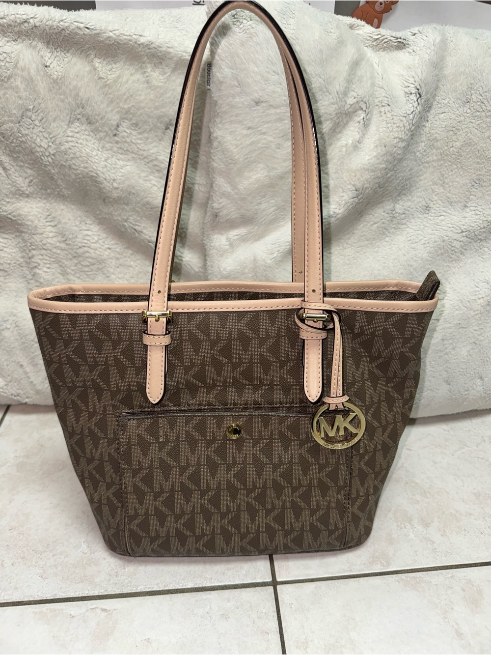Michael Kors Brown Logo Shoulder Bag